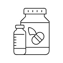 vitamin bottle icon, vitamin bottle line art - simple line art of vitamin bottle, perfect for vitamin bottle logos and icons