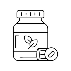 vitamin bottle icon, vitamin bottle line art - simple line art of vitamin bottle, perfect for vitamin bottle logos and icons