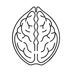 walnut icon, walnut line art - simple line art of walnut, perfect for walnut logos and icons