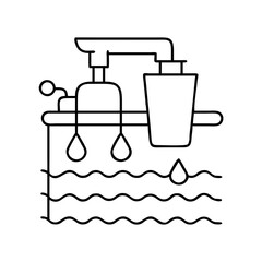 water treatment icon, water treatment line art - simple line art of water treatment, perfect for water treatment logos and icons