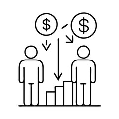 wealth gap icon, wealth gap line art - simple line art of wealth gap, perfect for wealth gap logos and icons