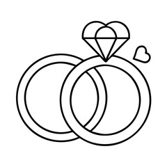 wedding ring icon, wedding ring line art - simple line art of wedding ring, perfect for wedding ring logos and icons