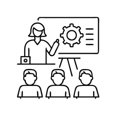 workshop participant icon, workshop participant line art - simple line art of workshop participant, perfect for workshop participant logos and icons