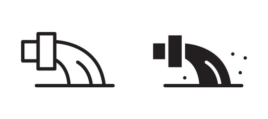 Waste water icon In Flat and stroke Style Vector For App, UI, Websites. Black Vector Illustration.