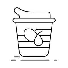 yogurt cup icon, yogurt cup line art - simple line art of yogurt cup, perfect for yogurt cup logos and icons
