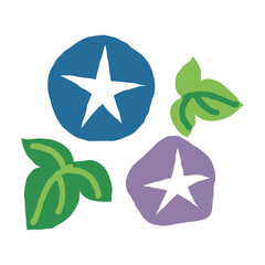 朝顔の花　シンプルなイラスト素材