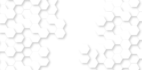 	
Abstract emboss white Hexagonal Background. Luxury White Pattern. Vector Futuristic minimal honeycomb mosaic white background. geometric mesh cell texture. modern futuristic wallpaper.
