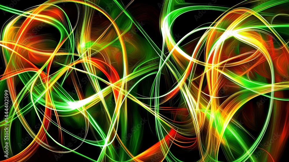 Poster colorful abstract design featuring evolving celestial energy fields and light spectrums creating a v