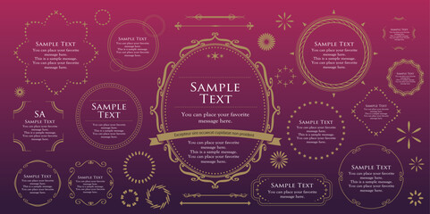 Decorative Frame Vector Set with Elegant Ornaments