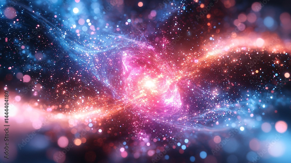 Wall mural mesmerizing nebula with bright lights radiating across the cosmic expanse creating a stunning visual