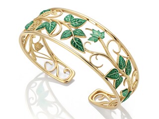 Golden ornament with a floral pattern