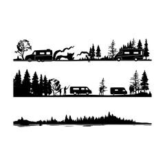 RV Travel Silhouette Illustration