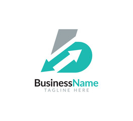 Modern logo design with letter b and arrow icon bar candlestick for trading, investment, finance, statistic, accounting or marketing business