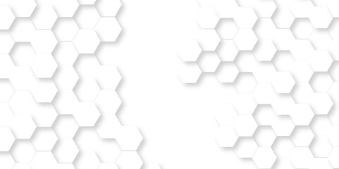 Abstract emboss white Hexagonal Background. Luxury White Pattern. Vector Futuristic minimal honeycomb mosaic white background. geometric mesh cell texture. modern futuristic wallpaper.