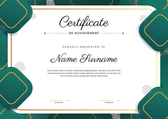 Modern gradient elegant certificate with luxury and modern line pattern design