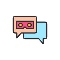 Private chat colored icons, minimalist vector illustration ,simple transparent graphic element .Isolated on white background