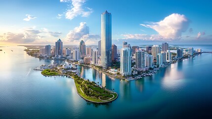 Miami skyline sunrise