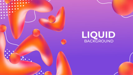 Gradient abstract liquid shapes background