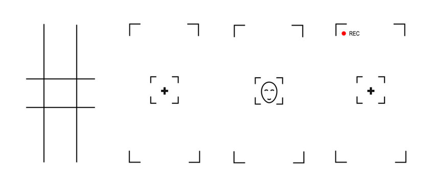 Smart phones camera interface, vector illustration