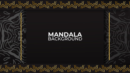 Elegant black with gold mandala background