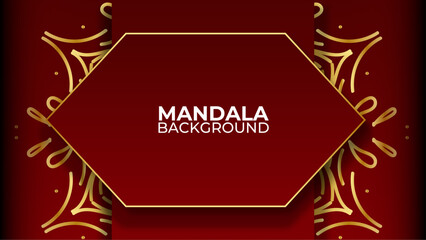 Elegant red gradient with gold mandala background