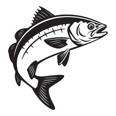 Fototapeta premium fish silhouette vector illustration isolated on a white background