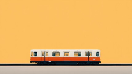 capture single object representing public transportation against smooth solid color background