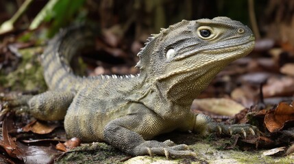 Tuatara Portrait: Ancient Reptile of New Zealand