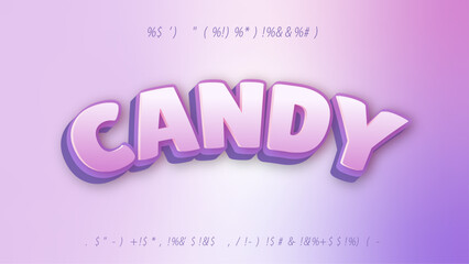 Candy 3d text effect and editable text effect