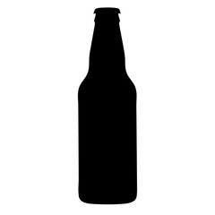 Black silhouette of a beer bottle illustrating alcoholic beverage industry