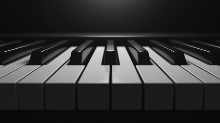 Piano keys, simple picture, design, plain background, spotlight 