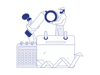 Check-in character flat vector concept operation hand-drawn illustration
