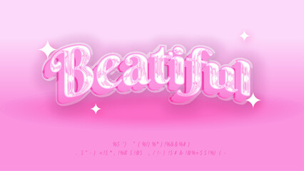 Beautiful glossy editable 3D style text effect