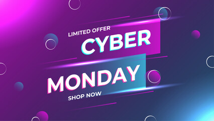Gradient futuristic cyber monday background