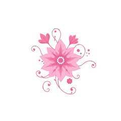Pink flower vector illustration for graphic design and floral pattern background for web and print designs