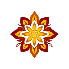 Floral vector design element decorative flower pattern graphic art illustration ornament in autumn colors