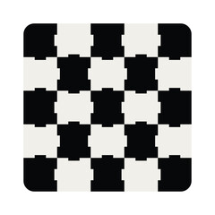 Black and White Puzzle Illustration Single Icon