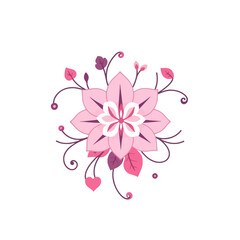 Beautiful pink floral design vector illustration for greeting cards and invitations template vector art