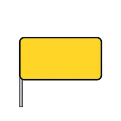 Obraz premium Yellow road sign mockup blank vector template for design and presentation of information and advertising