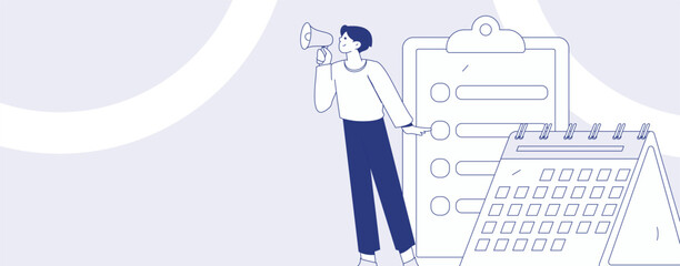 Check-in character flat vector concept operation hand-drawn illustration
