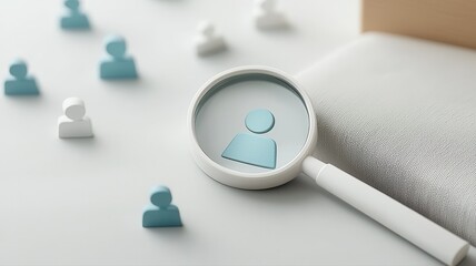 HR Talent Acquisition: Magnifying Glass Highlighting Employee Profile recruitment talent acquisition