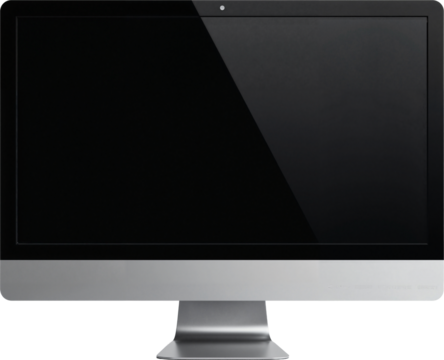 High-Resolution 3D Illustration of a Modern Computer Monitor with Blank Screen, Isolated on Transparent Background for Marketing Use