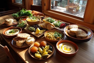 This image reflects the global popularity of plant-based mezze platters, now surging in online food trends, especially in the U.S., UK, and Mediterranean markets.