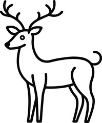 Deer illustrated in smooth continuous line art style with a gentle and natural pose perfect for wildlife art nursery decor or forest inspired designs