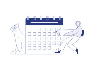 Check-in character flat vector concept operation hand-drawn illustration
