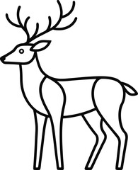Stylized cartoon deer in continuous line drawing style perfect for modern wildlife art simple animal sketches and elegant forest inspired minimalist design concepts