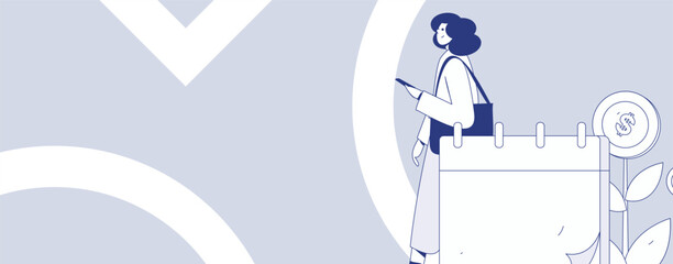 Check-in character flat vector concept operation hand-drawn illustration
