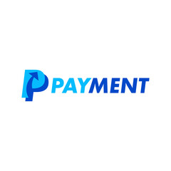 Monogram letter P payment logo design template