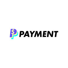 Monogram letter P payment logo design template