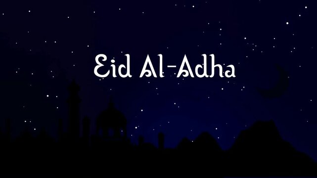 Stunning Eid Al Adha Animation Loop Concept for Holiday Videos Featuring Moonlit Nights, Festive Lanterns, and Islamic Patterns to Enhance Spiritual Celebrations